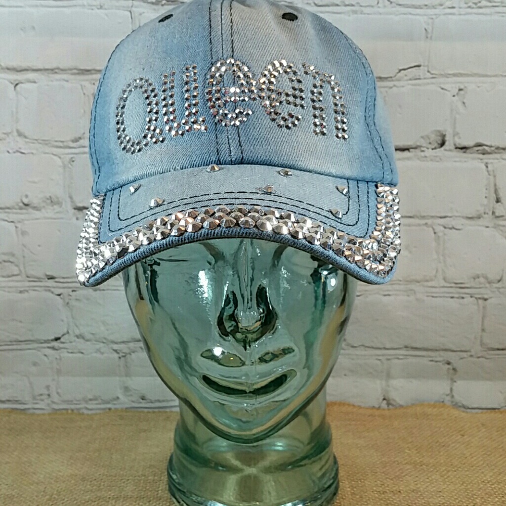 Rhinestone Bling Queen Baseball Hat